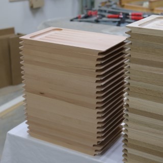 Trancherbrädor före slipning och oljning